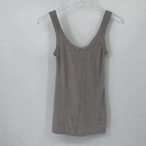 Alexander Wang Heat tech ribbed tank top shirt gray chevron knit women Small S